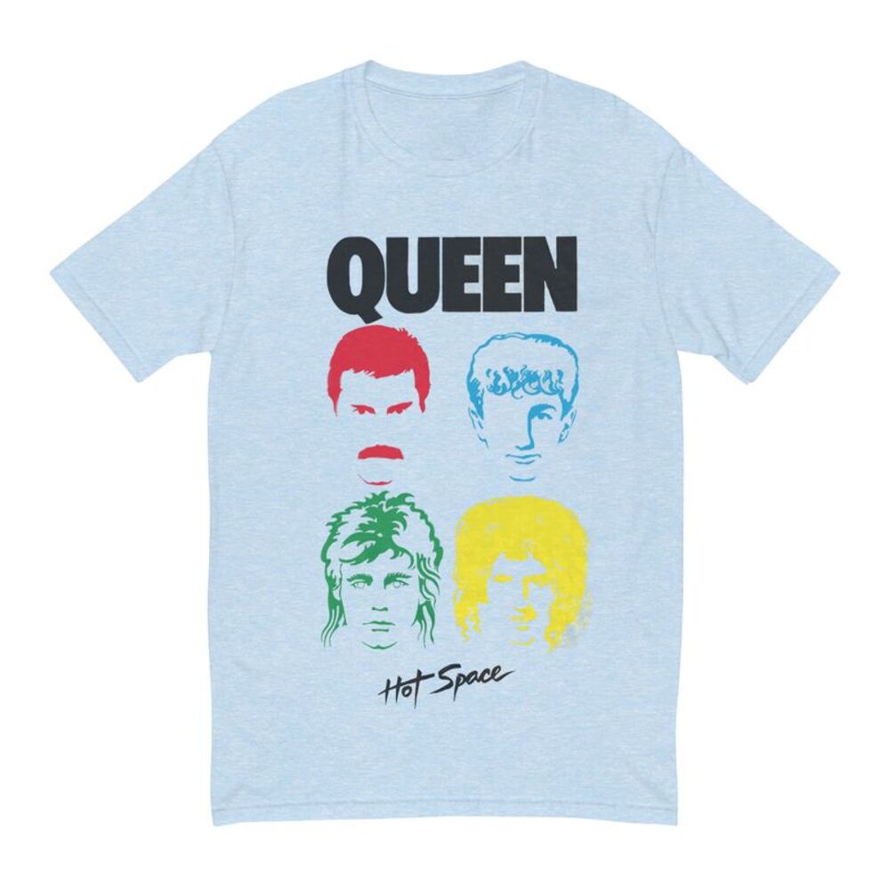 Queen Unisex Adult Hot Space Album T-Shirt / Light Blue